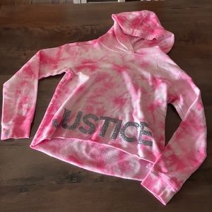 Girls Justice brand tie-dye hoodie